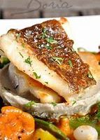 Pavé d’Esturgeon rôti au beurre de truffe et sa fricassée de champignons sauvages